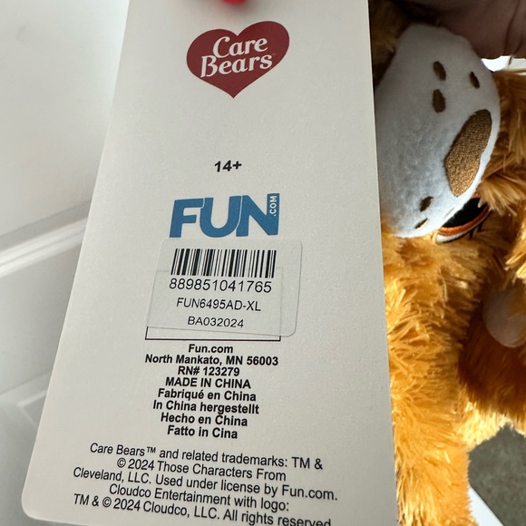 Care Bears Brown and White Plush Onesie with Pink Accent - Picture 3 of 10